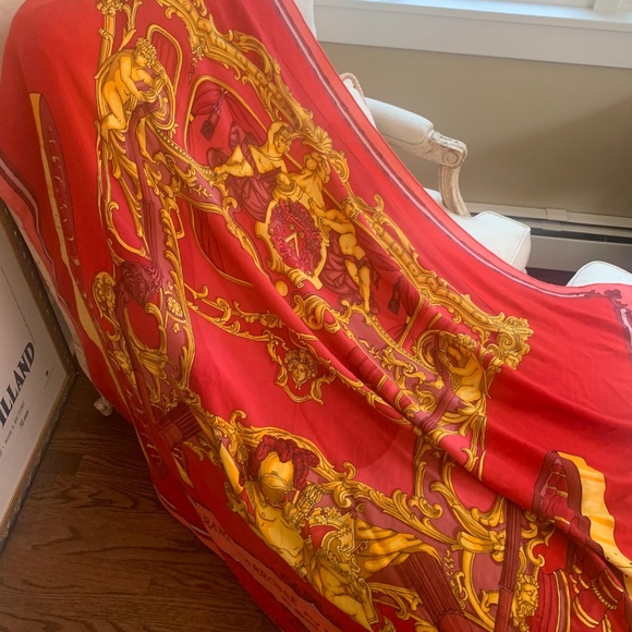 Hermes Grand Carrosse Pour Un Ambassadeur Cashmere Shawl - Picture 8 of 11